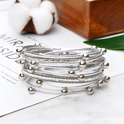 PU Leather Multi-layered Bracelets WG13214-02-1