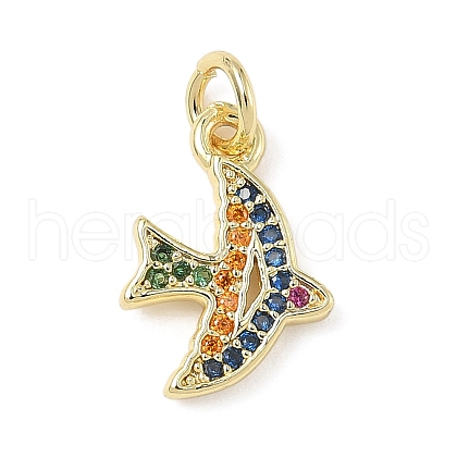 Brass Micro Pave Cubic Zirconia Pendants ZIRC-I356-07G-02-1