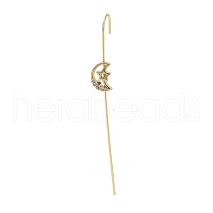 Brass Crystal Rhinestone Ear Wrap Crawler Hook Earrings for Women EJEW-C097-04G-05-1