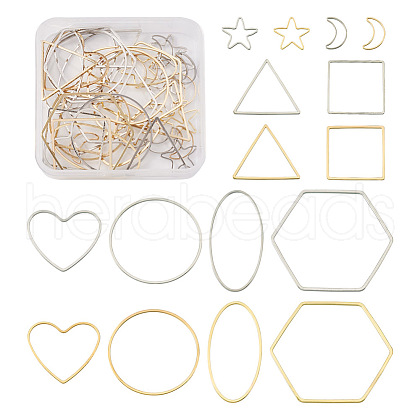  Jewelry 40Pcs 16 Style Alloy Linking Rings FIND-PJ0001-27-1
