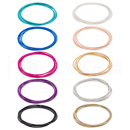Unicraftale 50Pcs 10 Styles Spring Bracelets TWIR-UN0001-16-1
