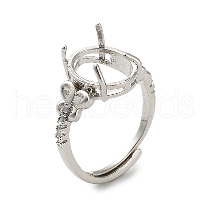 Adjustable Brass Finger Ring Components KK-L193-08P-01-1