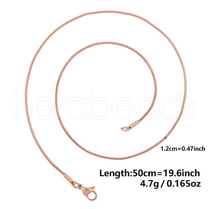 1.2MM Unisex 304 Stainless Steel Snake Chains Necklaces YO4082-8-1