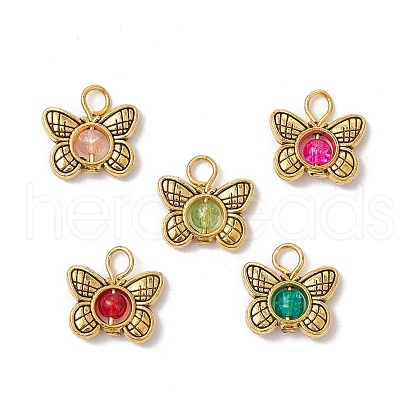 Spray Painted Crackle Glass  Beads Pendants PALLOY-JF03580-1