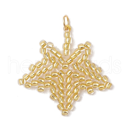 Glass Seed Beaded Pendants PALLOY-MZ00597-02-1