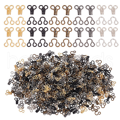 GOMAKERER 300Pcs 5 Colors Brass Interlocking Clasps FIND-GO0002-45-1
