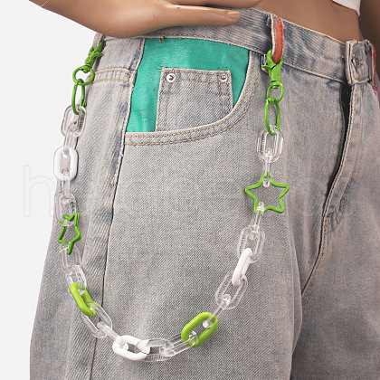 Alloy Resin Star Link Trousers Chains WG5186E-04-1