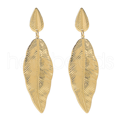 Leaf Iron Dangle Stud Earrings FS-WGD23F3-01-1