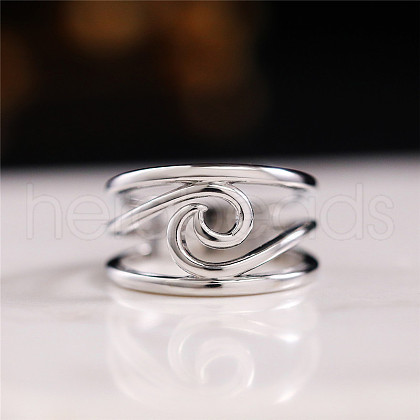 Wave Brass Finger Rings for Women FS-WG2693B-02-1