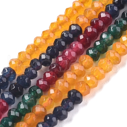 Dyed Natural Malaysia Jade Rondelle Beads Strands G-E316-2x4mm-45-1