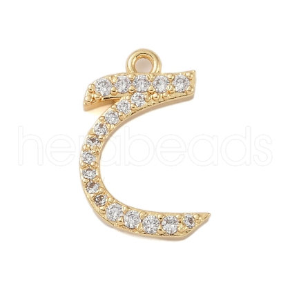 Rack Plating Brass Micro Pave Clear Cubic Zirconia Pendants KK-A224-03I-G-1