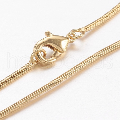 Brass Round Snake Chain Necklaces X-MAK-L009-08G-1