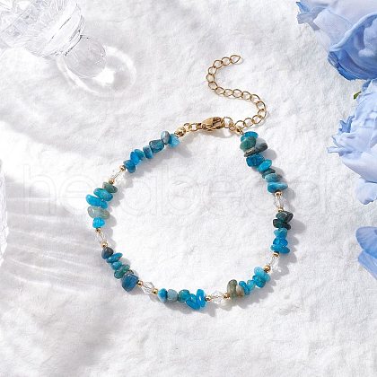 Natural Obsidian Chip Beaded Bracelets for Women BJEW-JB11742-09-1