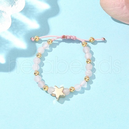 Natural Rose Quartz Rings RJEW-JR00897-03-1