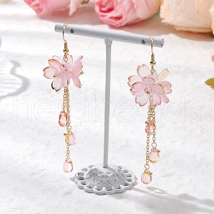 Flower Dangle Earrings EJEW-TA00636-01-1