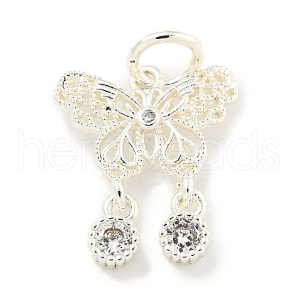 Brass Cubic Zirconia Pendants KKB-L215-036S-1