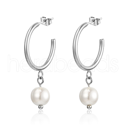 Mother's Day Jewellery 304 Stainless Steel Ring Half Hoop Earrings ZQ3356-1-1