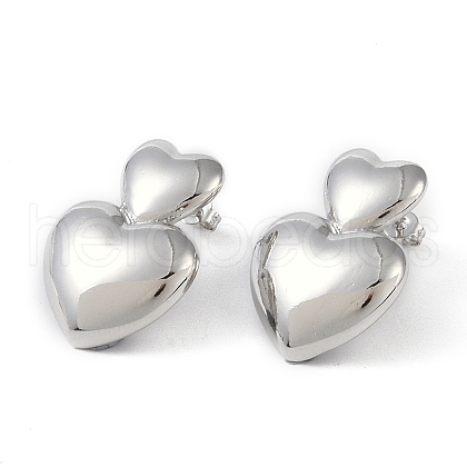Brass Stud Earrings for Women EJEW-O013-01P-1