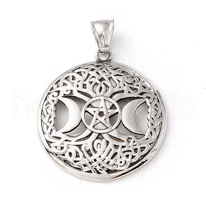 Tibetan Style 304 Stainless Steel Pendants X-STAS-P305-63AS-1