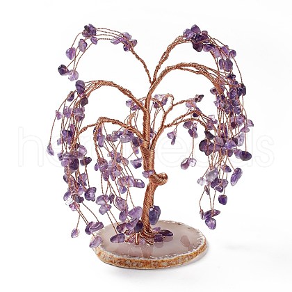 Natural Amethyst Tree Display Decoration DJEW-G027-20RG-01-1