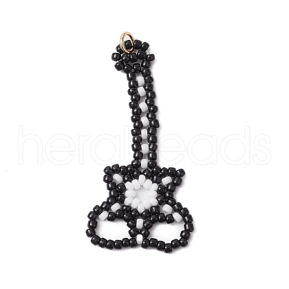 Seed Beads Beaded Charms PALLOY-MZ00353-1