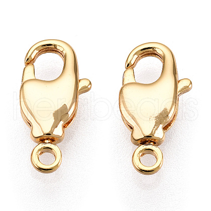 Brass Lobster Claw Clasps KK-N254-11G-1