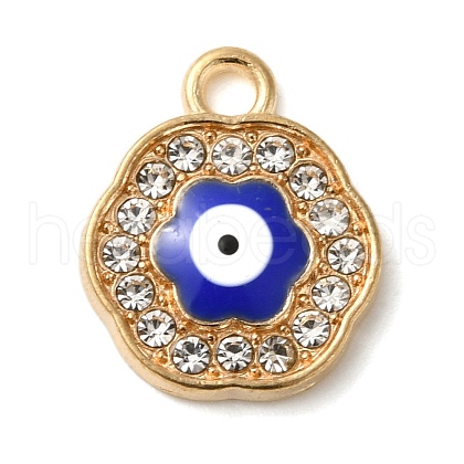 Alloy Enamel Rhinestone Glass Pendants X1-ENAM-U003-02G-08-1