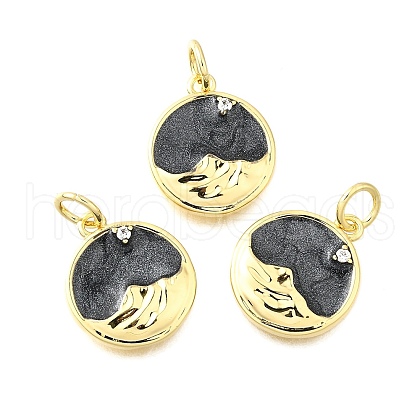 Brass Micro Pave Cubic Zirconia Pendants KK-S523-02G-1