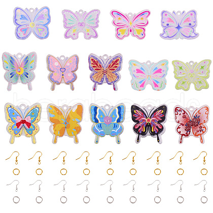 DIY Butterfly Dangle Earring Making Kit DIY-TA0006-34-1