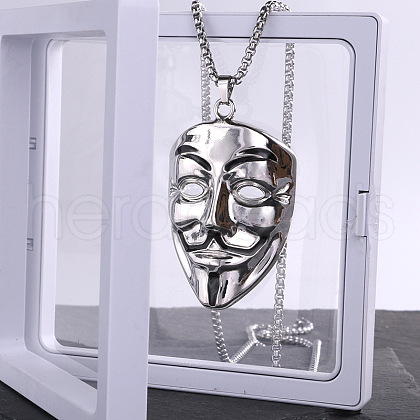 Alloy Ruby Rhinestone Pendant 667 Stainless Steel Chain Necklaces FS-WG7010E-10-1