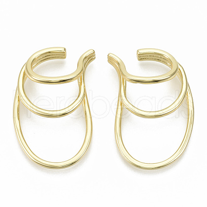 Brass Cuff Earrings EJEW-S201-204G-NF-1