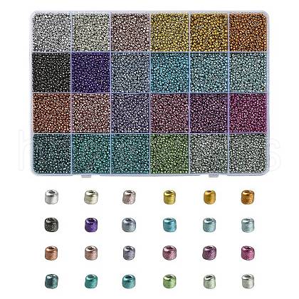 312G 24 Color 12/0 Baking Paint Glass Seed Beads SEED-YW0002-24-1