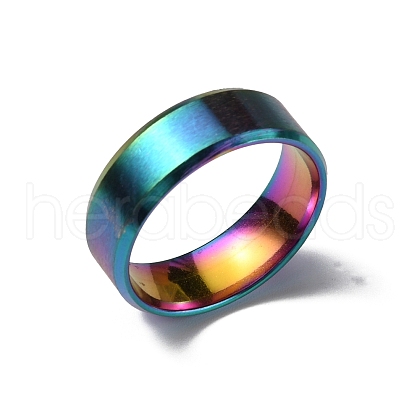Stainless Steel Wide Band Finger Rings for Women Men RJEW-WH0009-13I-M-1
