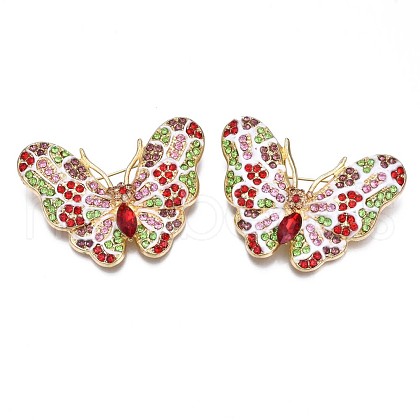 Butterfly Enamel Pin with Rhinestone JEWB-N007-093-1