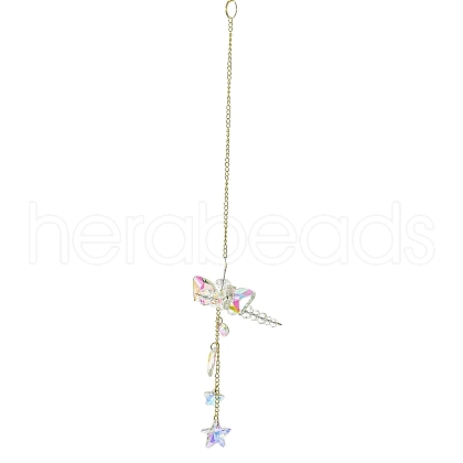 Glass Rectangle Hanging Suncatchers HJEW-P018-B01-1