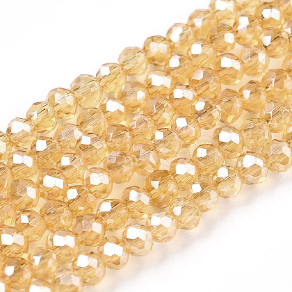 Electroplate Glass Beads Strands EGLA-A034-T2mm-A01-1