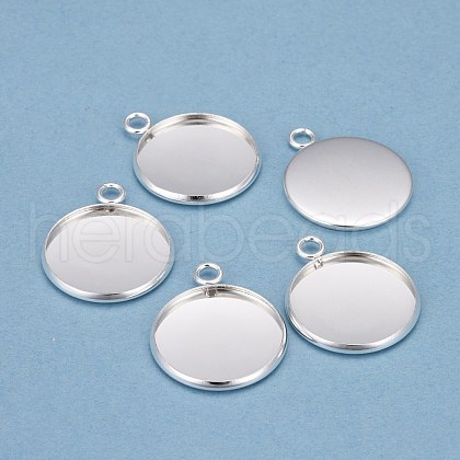 304 Stainless Steel Pendant Cabochon Settings X-STAS-F191-14S-G-1