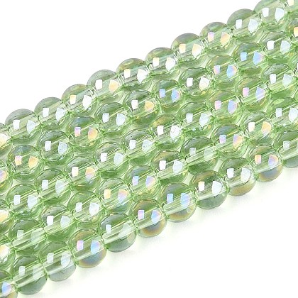 Electroplate Transparent Glass Beads Strands GLAA-T032-T4mm-AB17-1
