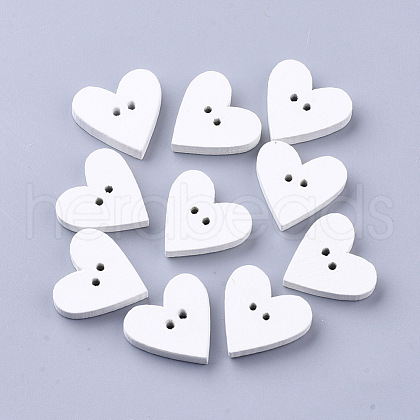2-Hole Spray Painted Wooden Buttons BUTT-T007-019-1