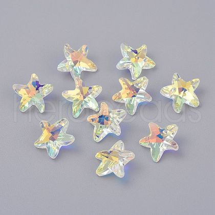 Faceted Glass Charms GLAA-H101-A-17-1