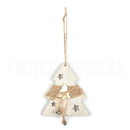 Wooden Pendant Decorations with Bell XMAS-PW0001-173C-1