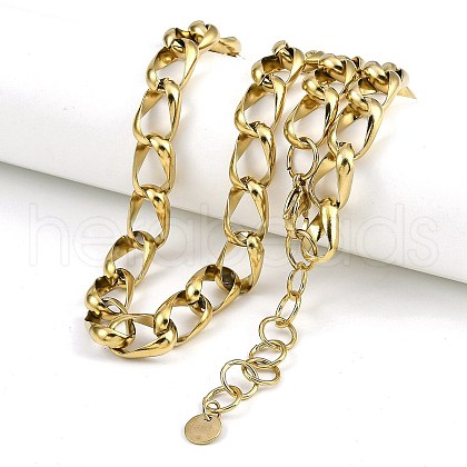 304 Stainless Steel Curb Chain Necklaces NJEW-K387-02G-1