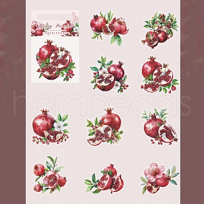 10Pcs Fruit PET Self-Adhesive Stickers DIY-K074-08B-1