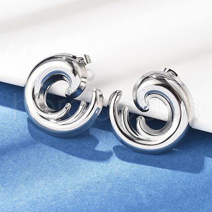 304 Stainless Steel Stud Earrings EJEW-D319-08P-1