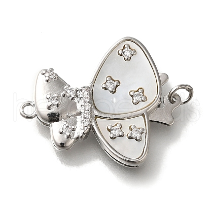 Rack Plating Brass Micro Pave Cubic Zirconia Box Clasp KK-H485-31P-1