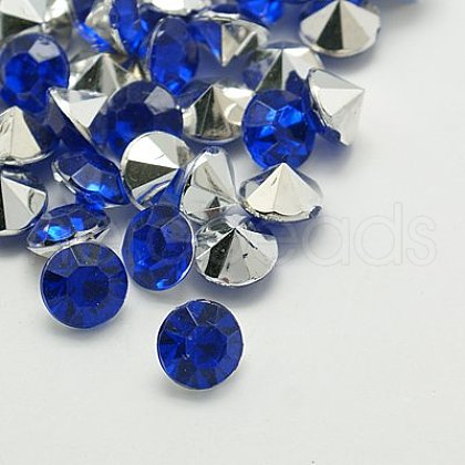 Imitation Taiwan Acrylic Rhinestone Pointed Back Cabochons GACR-A003-3mm-07-1