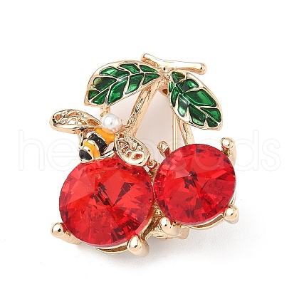 Cherry with Bee Enamel Pins JEWB-M071-02KCG-1