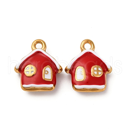 304 Stainless Steel Enamel Pendants STAS-Q363-06G-1