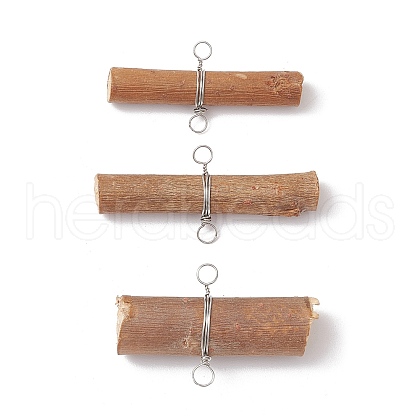 Wooden Sticks Connector Charms PALLOY-JF03394-01-1