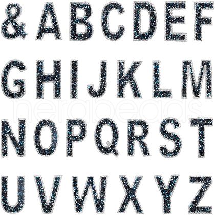 Glitter Rhinestone Iron On Patches DIY-FG0001-28B-1